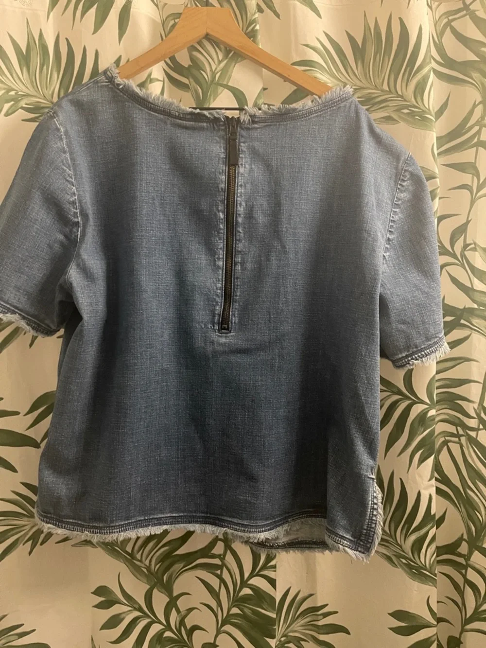 Lane Bryant Washed Blue Short-Sleeve Denim Top - Picture 5 of 5